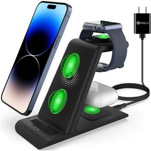 3 in 1 Wireless Charging Station Compatible for Apple Products Multiple Devices